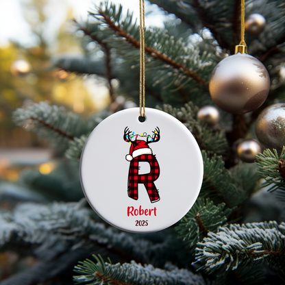 Personalized Name Ornament Plaid