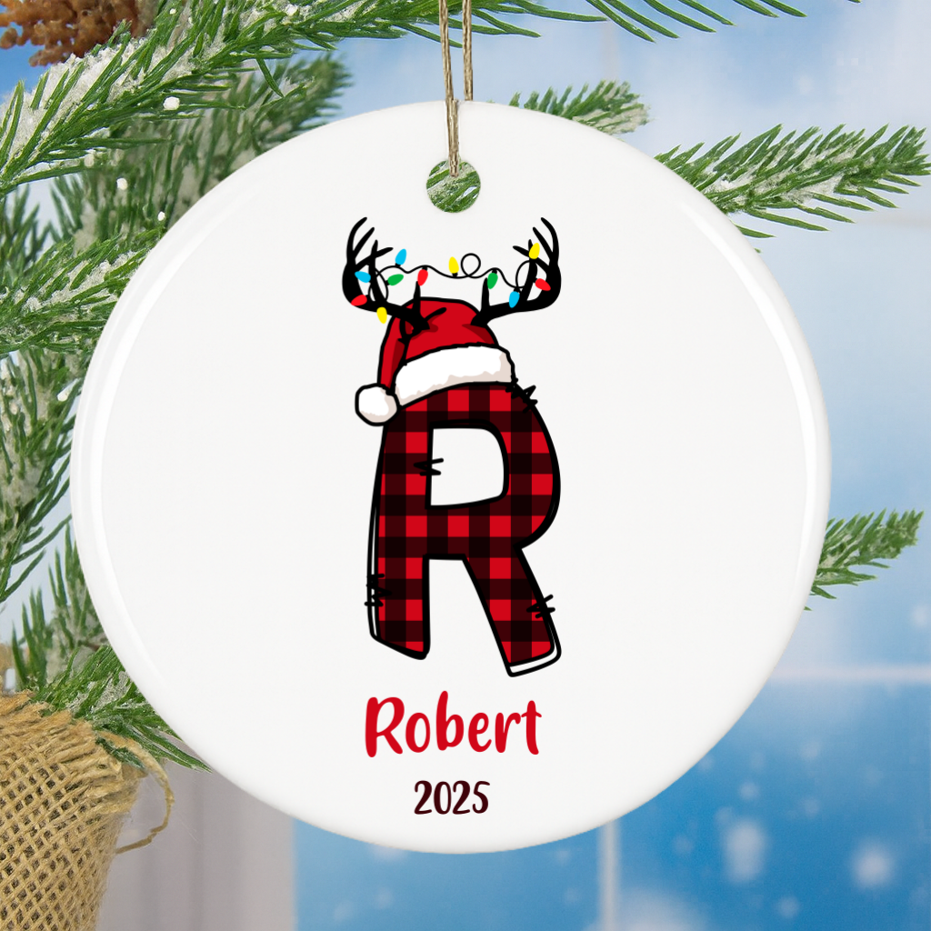 Personalized Name Ornament Plaid