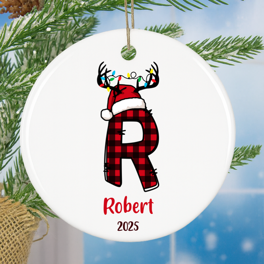 Personalized Name Ornament Plaid