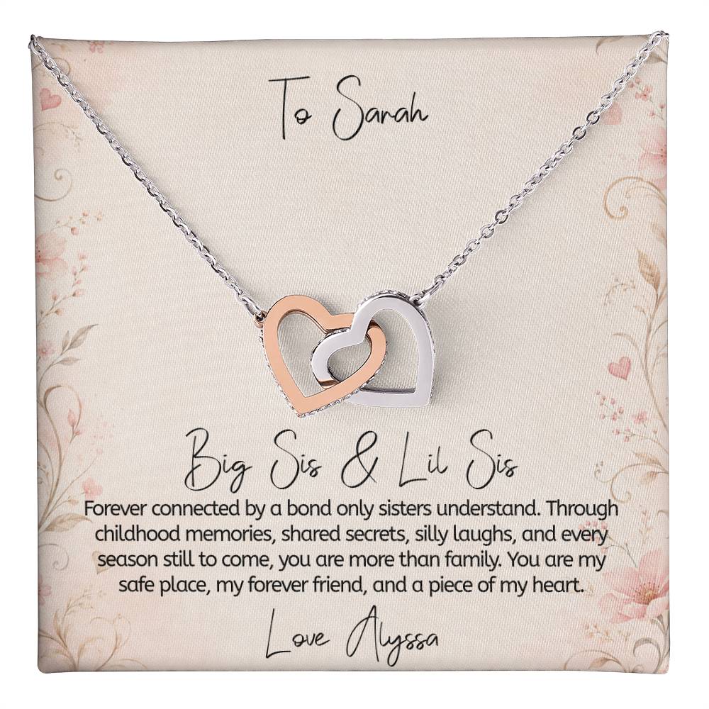 Personalized Forever Connected Sister Necklace Gift