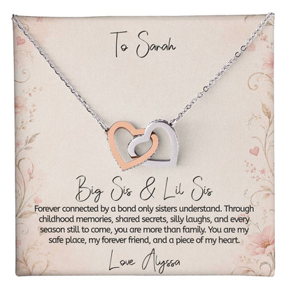Personalized Forever Connected Sister Necklace Gift