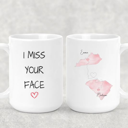 Personalized Long Distance State To State Gift