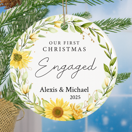 Sunflower Engagement Ornament