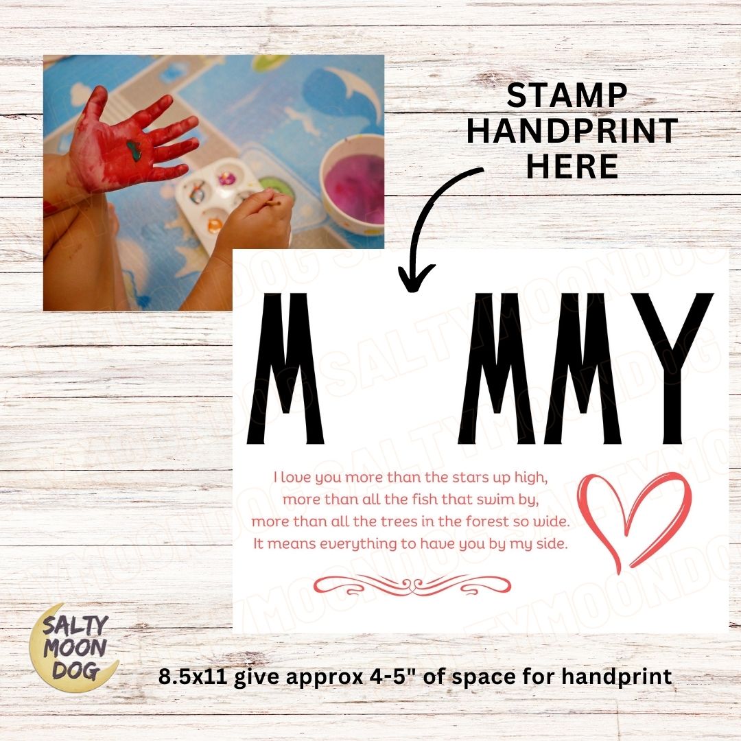 Personalized Mommy Handprint Art