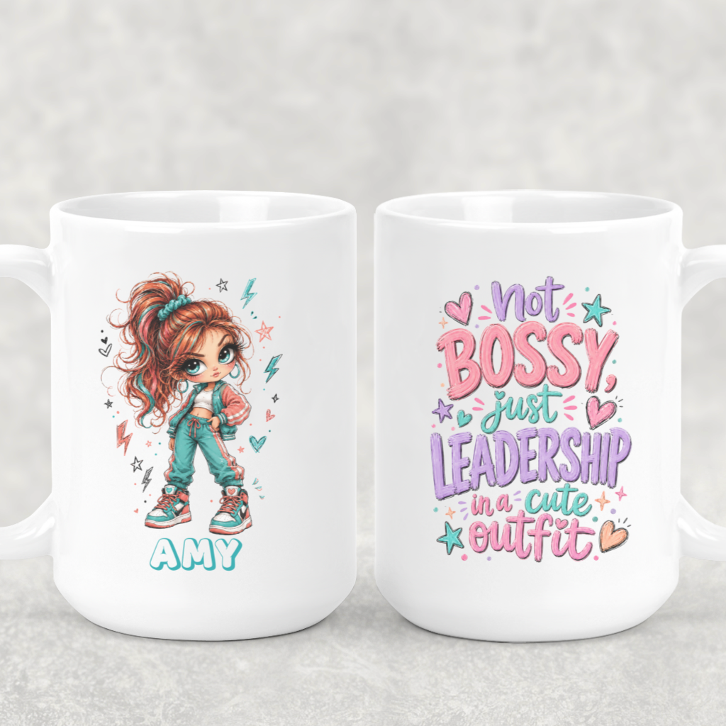 Personalized Sassy Girl - Not Bossy Just Leadership in a Cute Outfit Mug