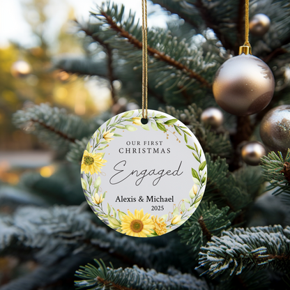 Sunflower Engagement Ornament