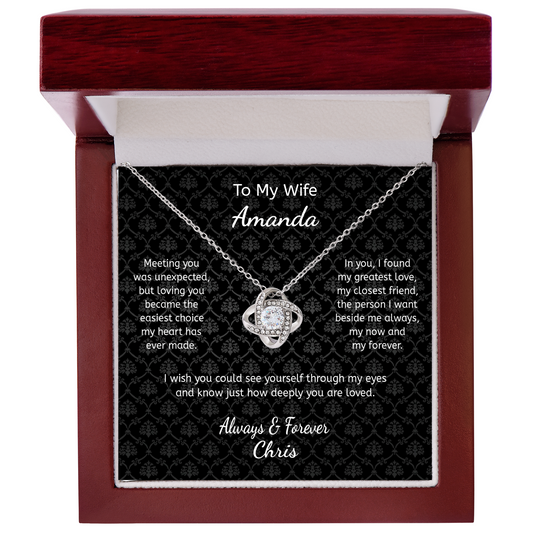 Personalized Meeting You Was Fate Wife Necklace Anniversary Gift