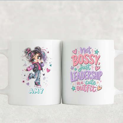 Personalized Sassy Girl - Not Bossy Just Leadership in a Cute Outfit Mug
