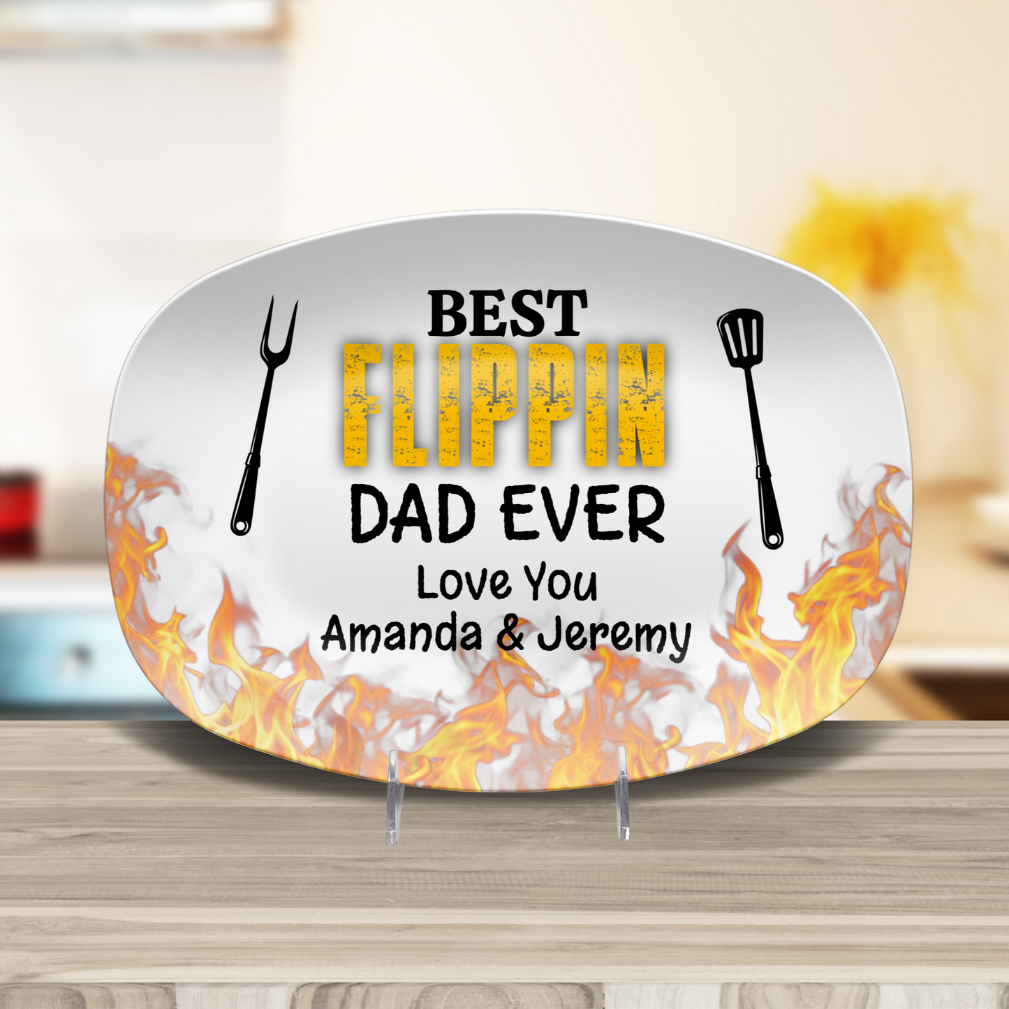 Best Flippin Dad Personalized Platter