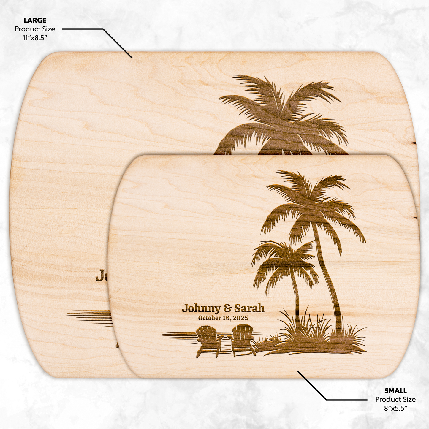 Tropical Beach Cutting Board Personalized