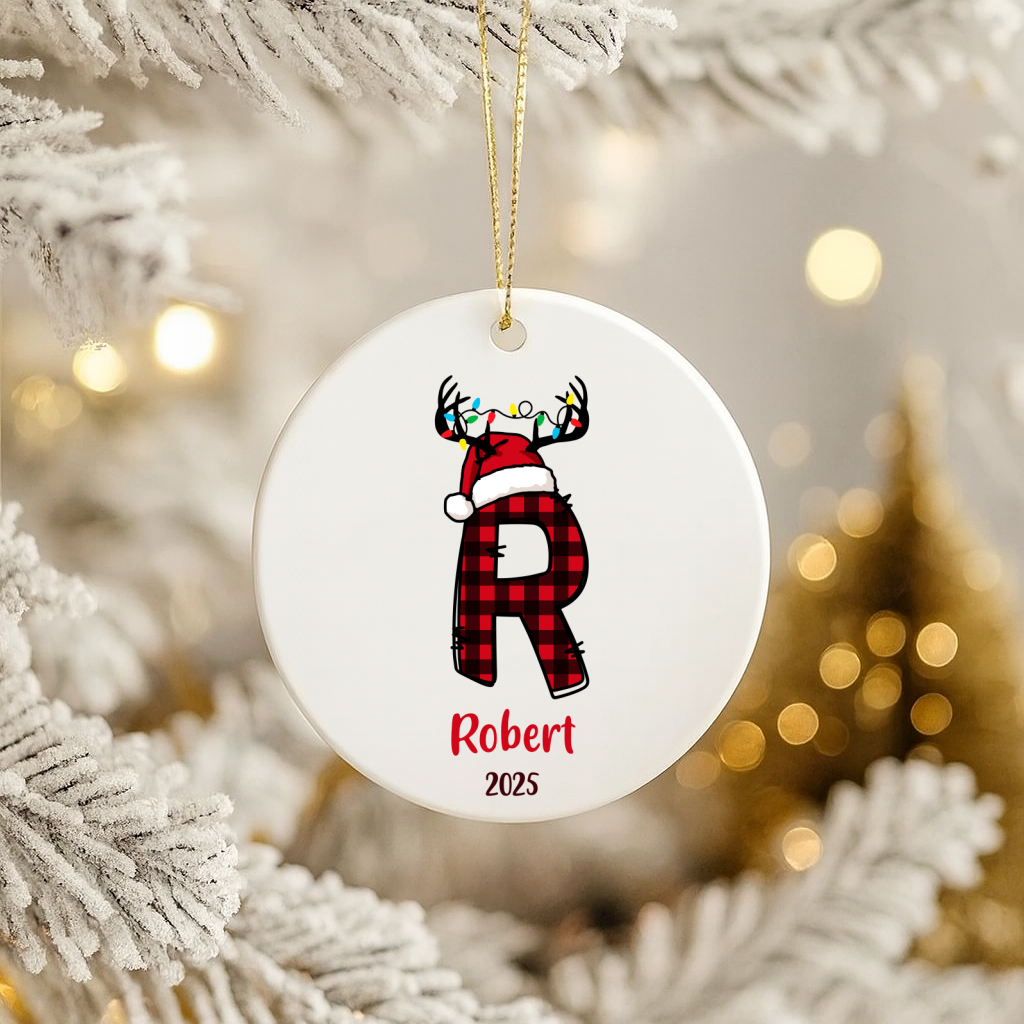 Personalized Name Ornament Plaid