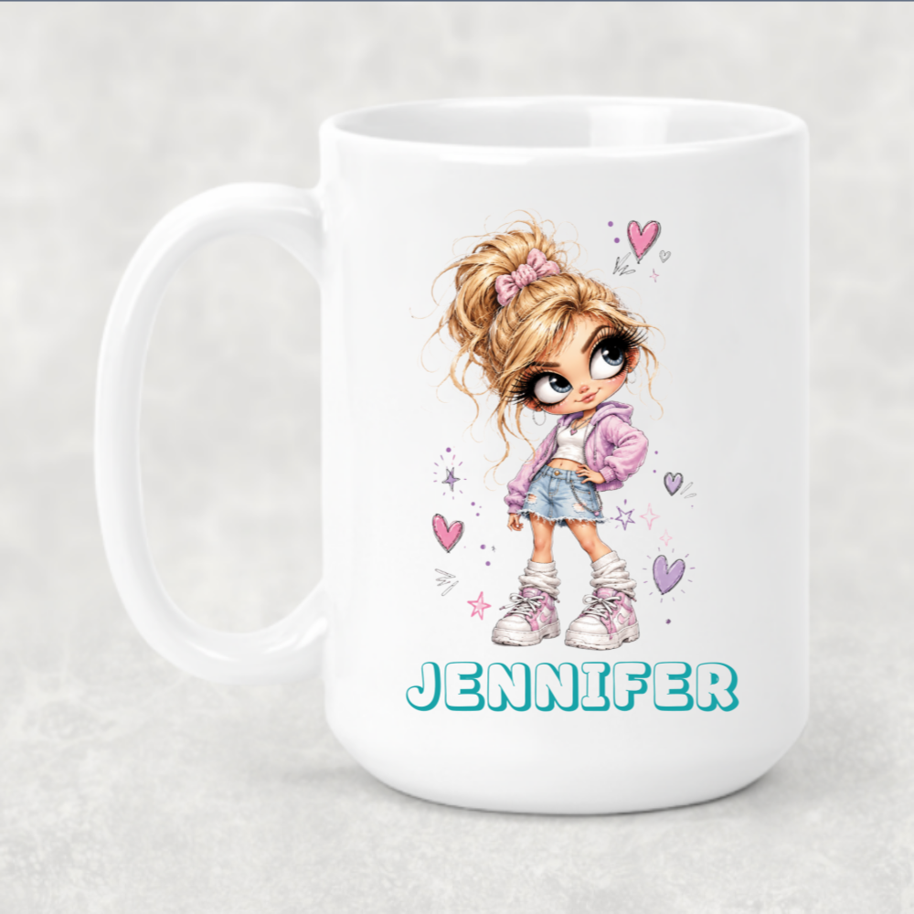 Personalized Sassy Girl - Not Judging Just Noticing Aggressively Mug