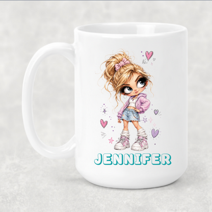 Personalized Sassy Girl - Not Judging Just Noticing Aggressively Mug