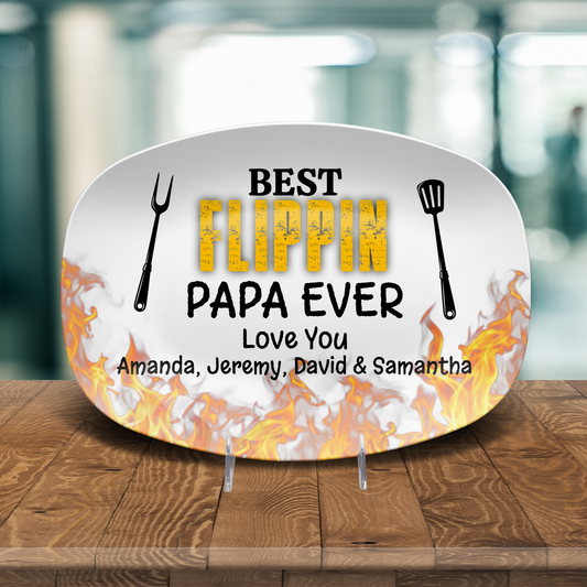 Best Flippin Papa Personalized Platter