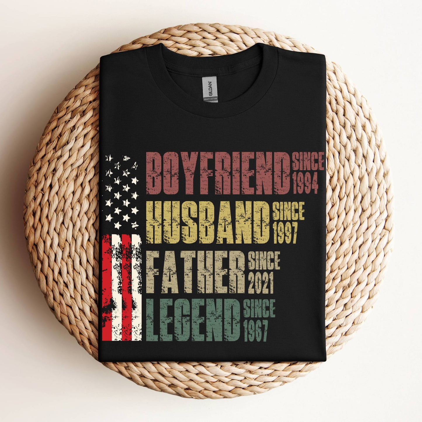 Boyfriend Husband Father Legend Patriotic USA T-Shirt Gift