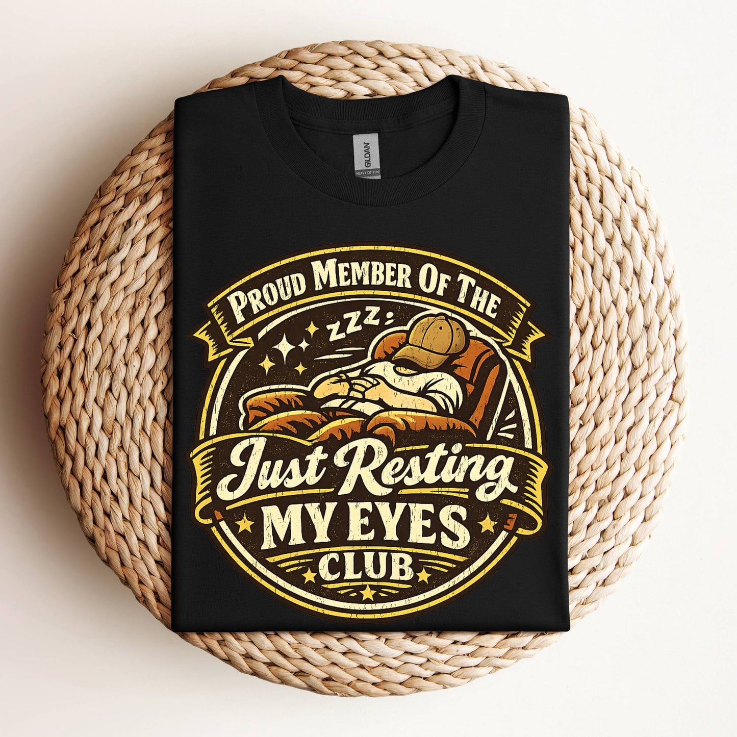Just Resting My Eyes Club Funny Dad Distressed T-Shirt Gift