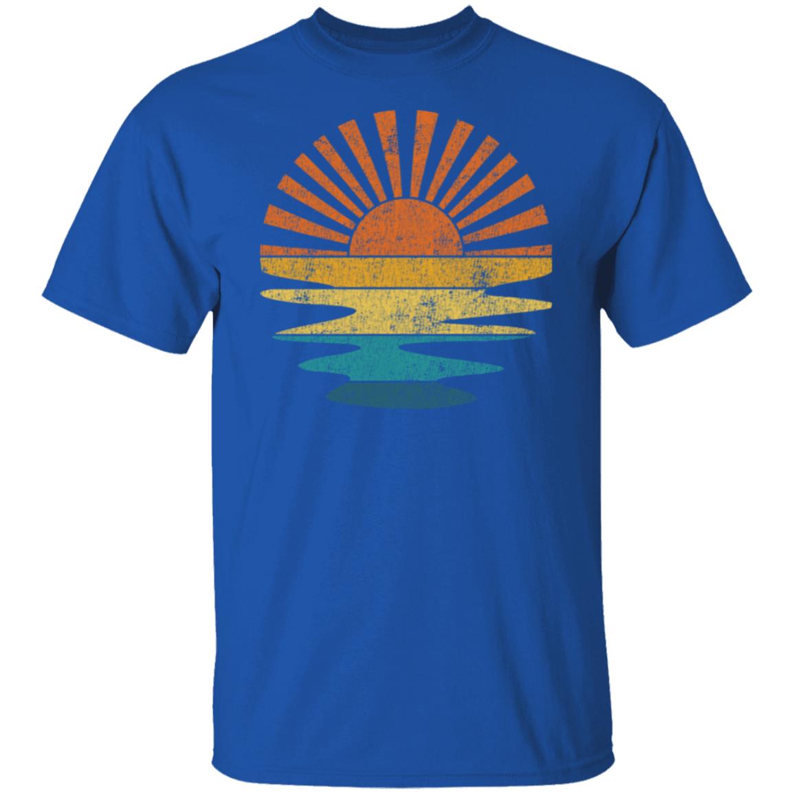 Retro Sunset Rays Wavy T-Shirt