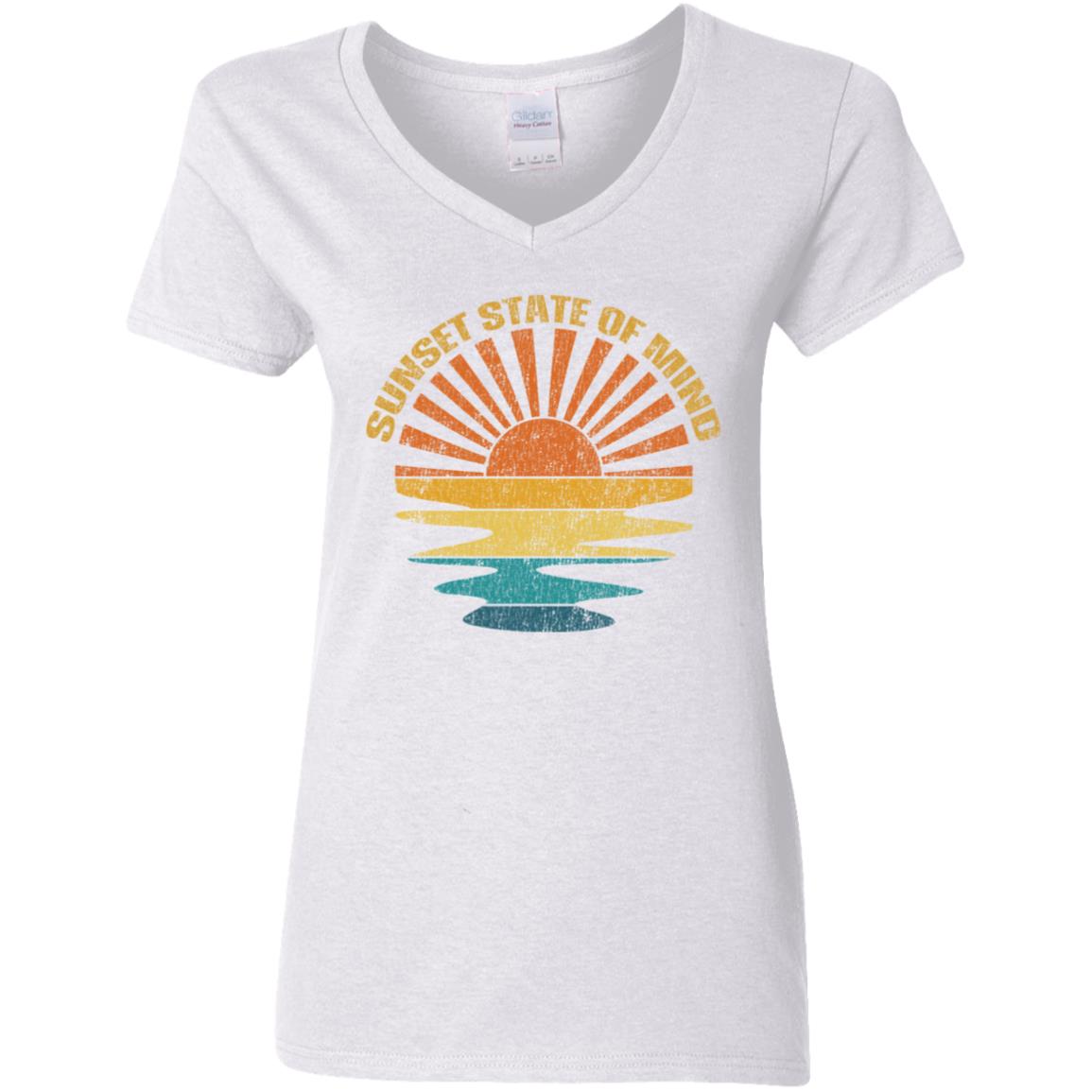 Retro Sunset State Of Mind Ladies T-shirt