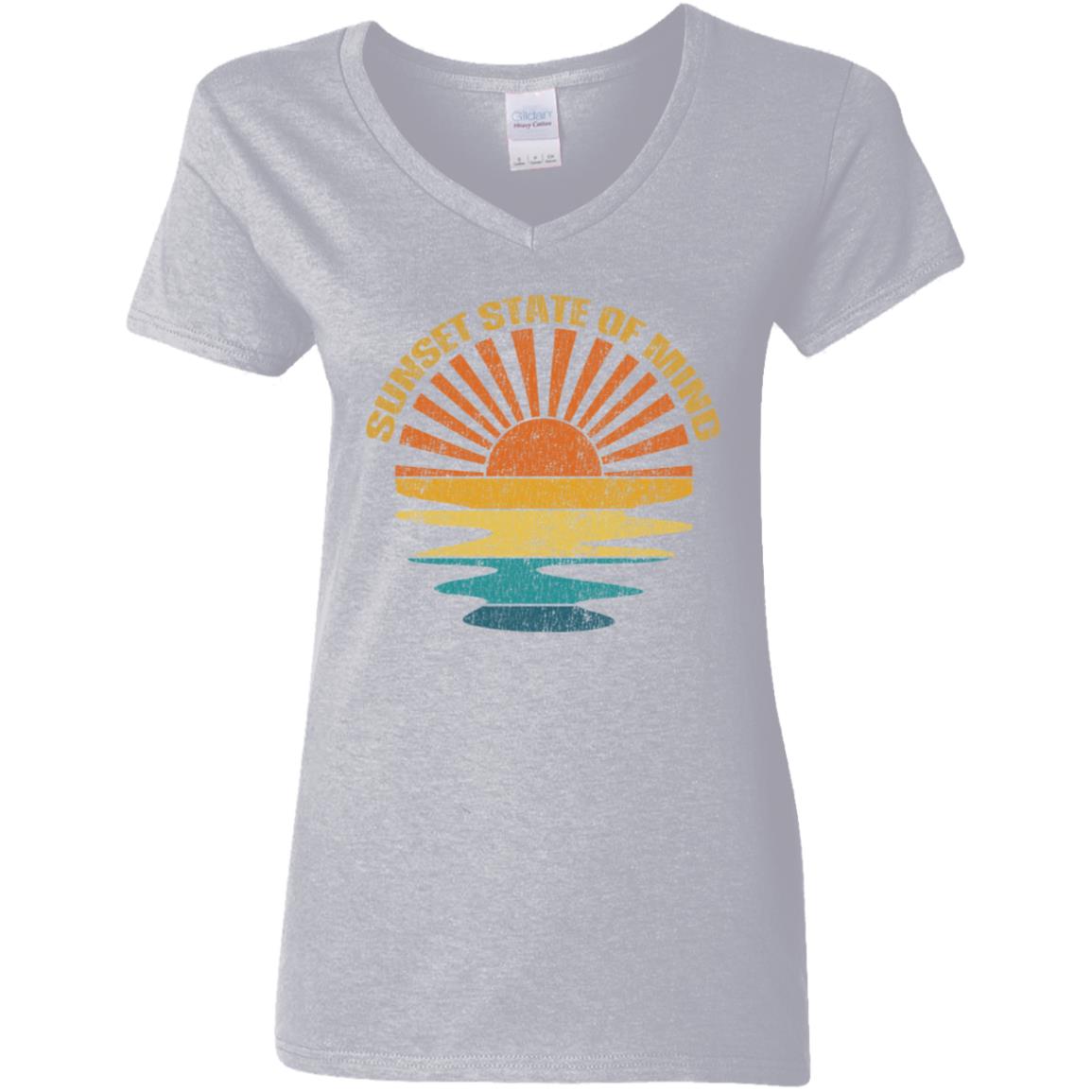 Retro Sunset State Of Mind Ladies T-shirt