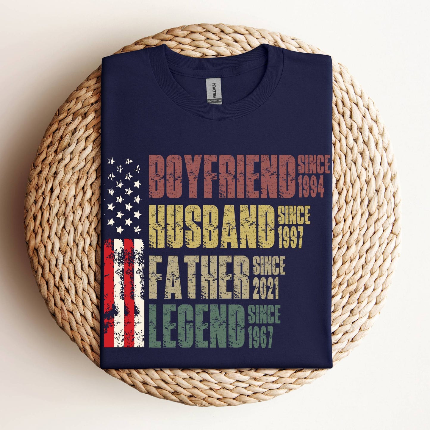 Boyfriend Husband Father Legend Patriotic USA T-Shirt Gift