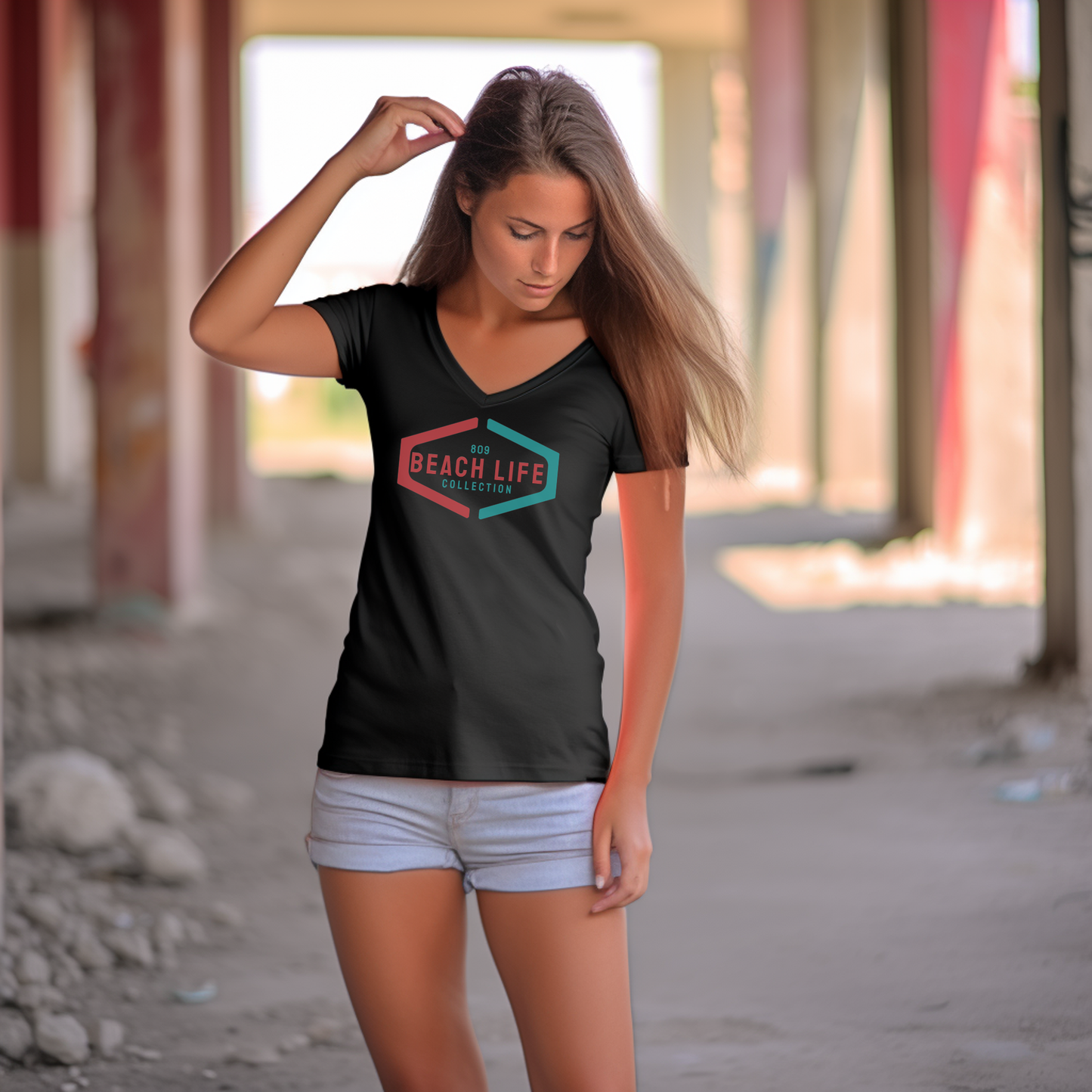 BeachLife809 Simple Logo Ladies T-Shirt