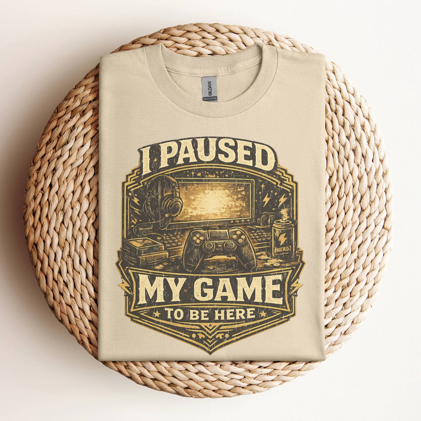 I Paused My Game Funny Gamer T-Shirt for Men