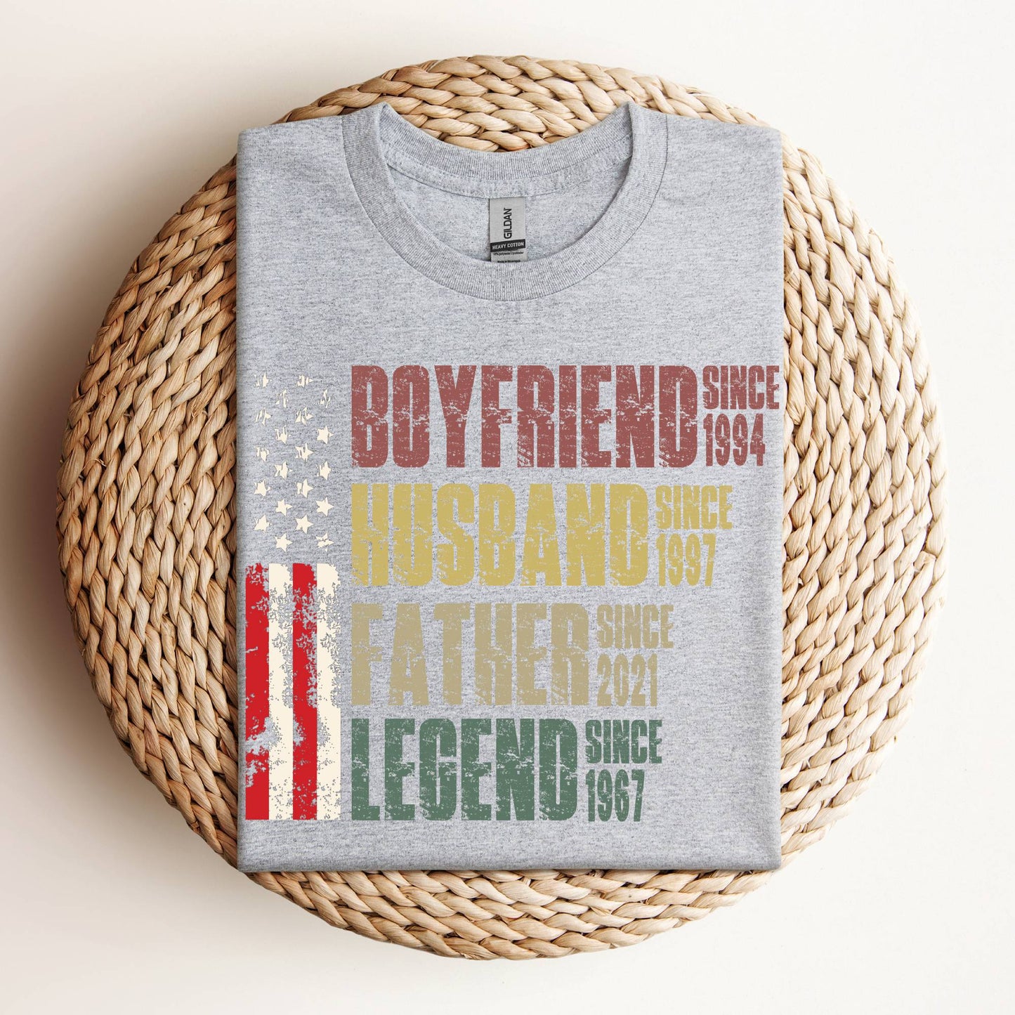 Boyfriend Husband Father Legend Patriotic USA T-Shirt Gift