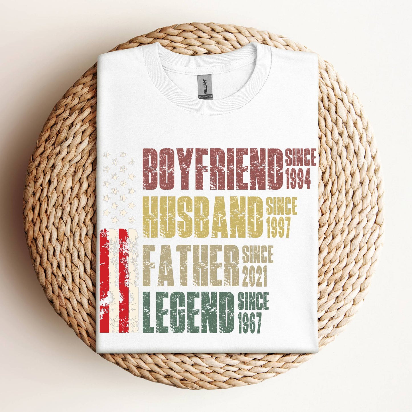 Boyfriend Husband Father Legend Patriotic USA T-Shirt Gift