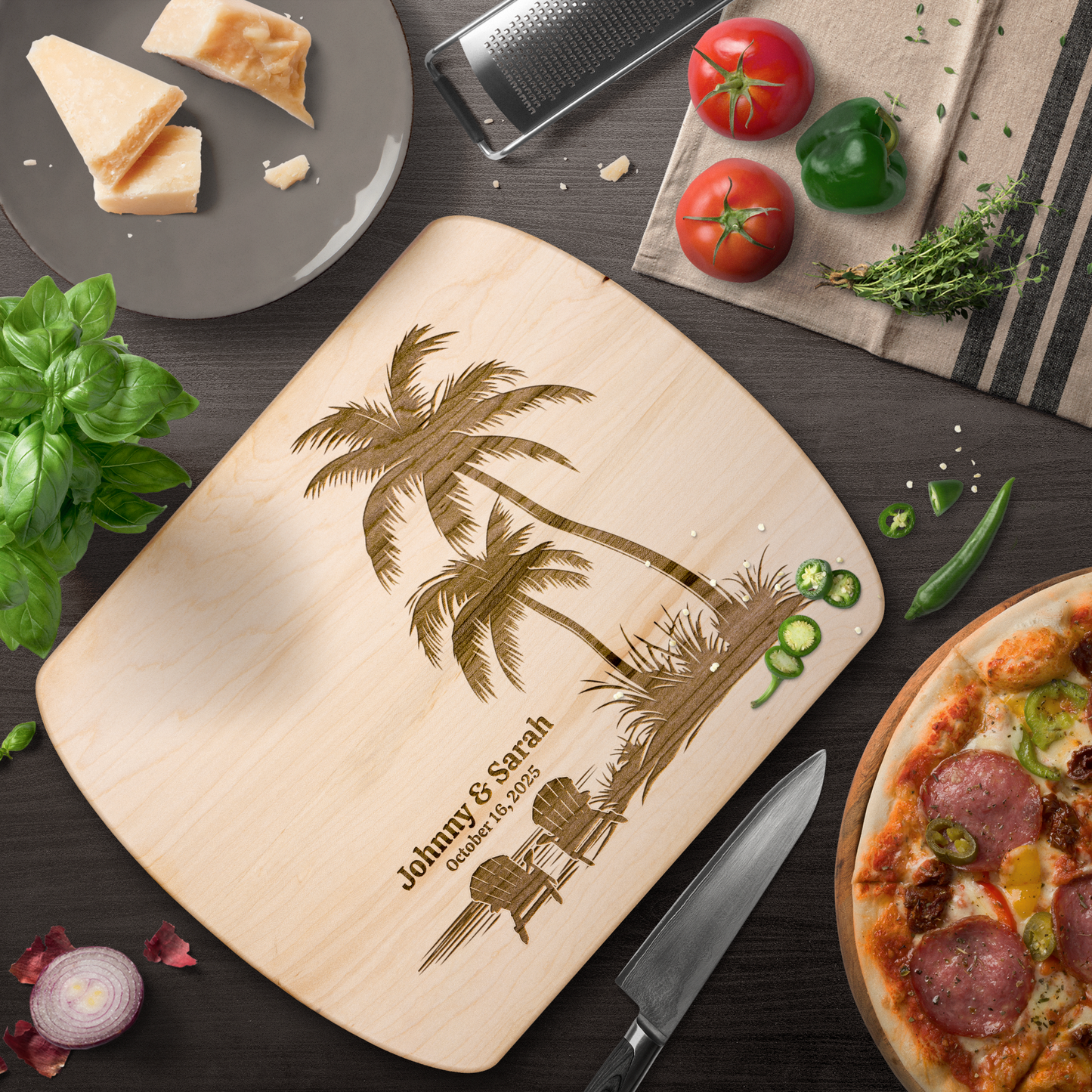 Tropical Beach Cutting Board Personalized