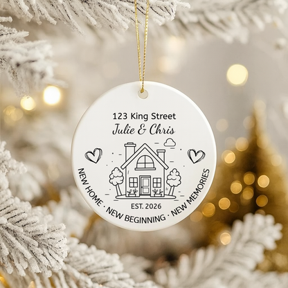 40172 Personalized New Home Ornament with Address & Established Year