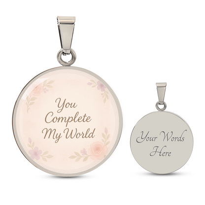 You Complete My World Personalized Necklace - Romantic Gift for Her