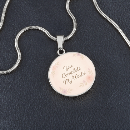 You Complete My World Personalized Necklace - Romantic Gift for Her