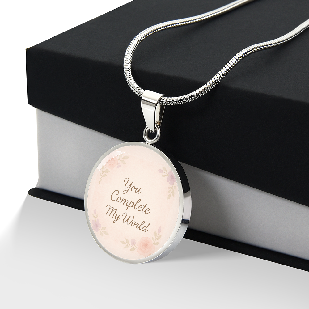 You Complete My World Personalized Necklace - Romantic Gift for Her