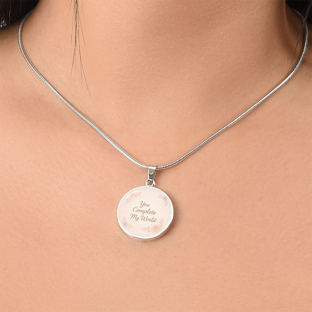 You Complete My World Personalized Necklace - Romantic Gift for Her