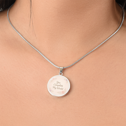 You Complete My World Personalized Necklace - Romantic Gift for Her