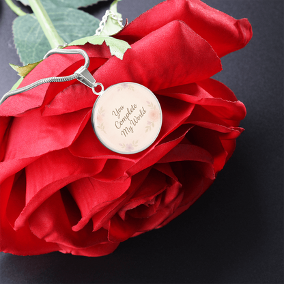 You Complete My World Personalized Necklace - Romantic Gift for Her