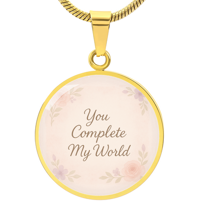You Complete My World Personalized Necklace - Romantic Gift for Her