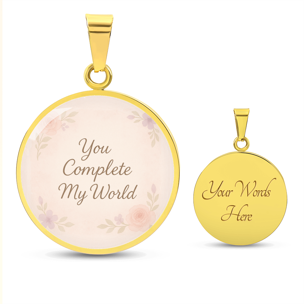 You Complete My World Personalized Necklace - Romantic Gift for Her
