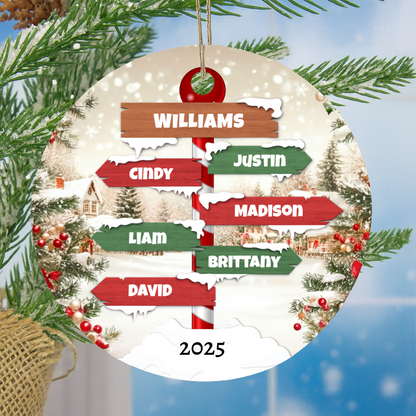 North Pole Signpost Ornament