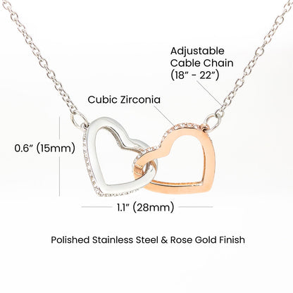 Personalized Sister Necklace – Two Hearts Linked For Life - Gift for Sister