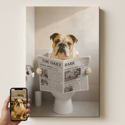 Funny Bathroom Pet Portrait