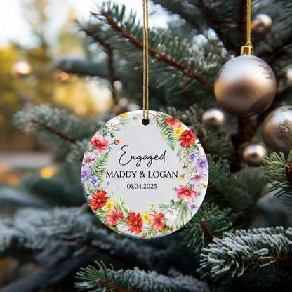 Engagement Wildflower Ornament
