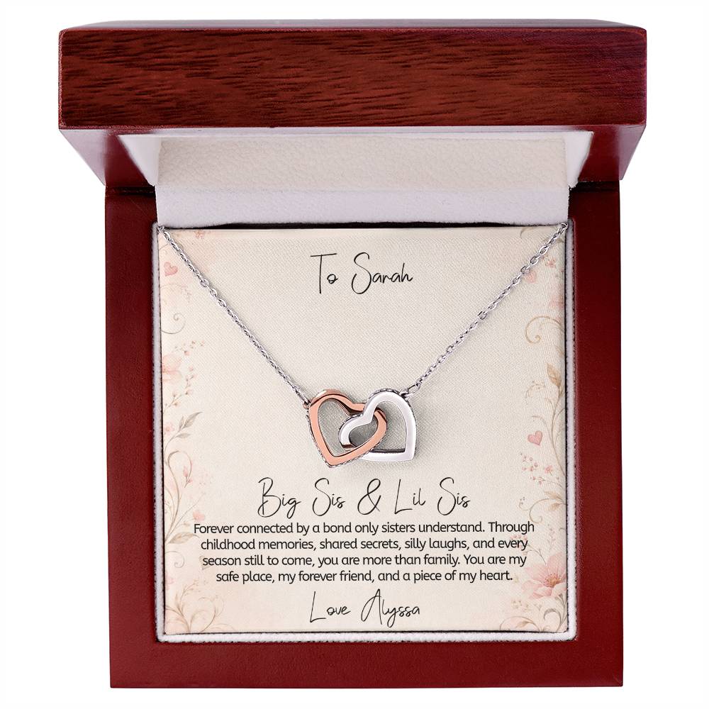 Personalized Forever Connected Sister Necklace Gift