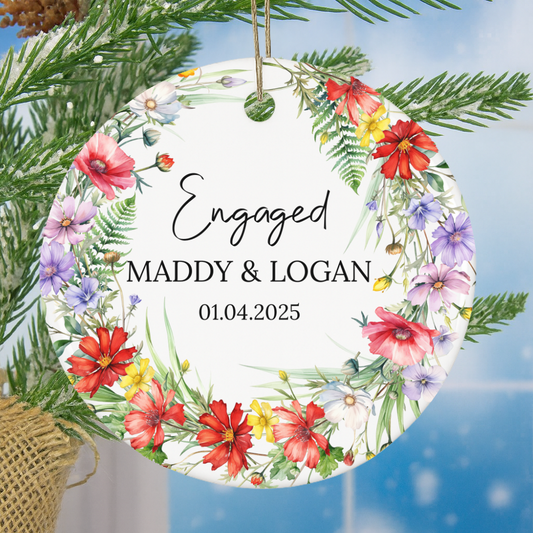Engagement Wildflower Ornament