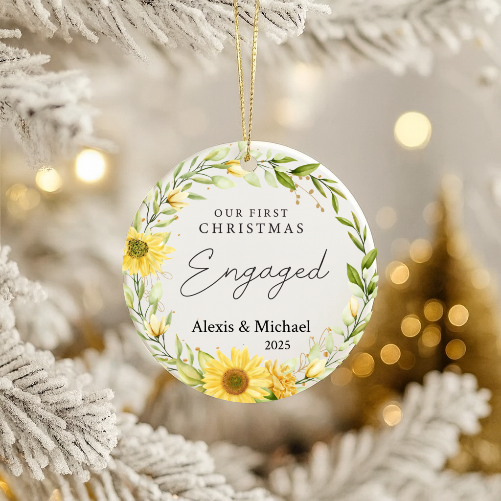 Sunflower Engagement Ornament