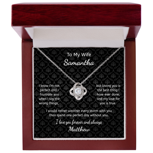 Personalized Forever Love Necklace for Wife Anniversary Gift