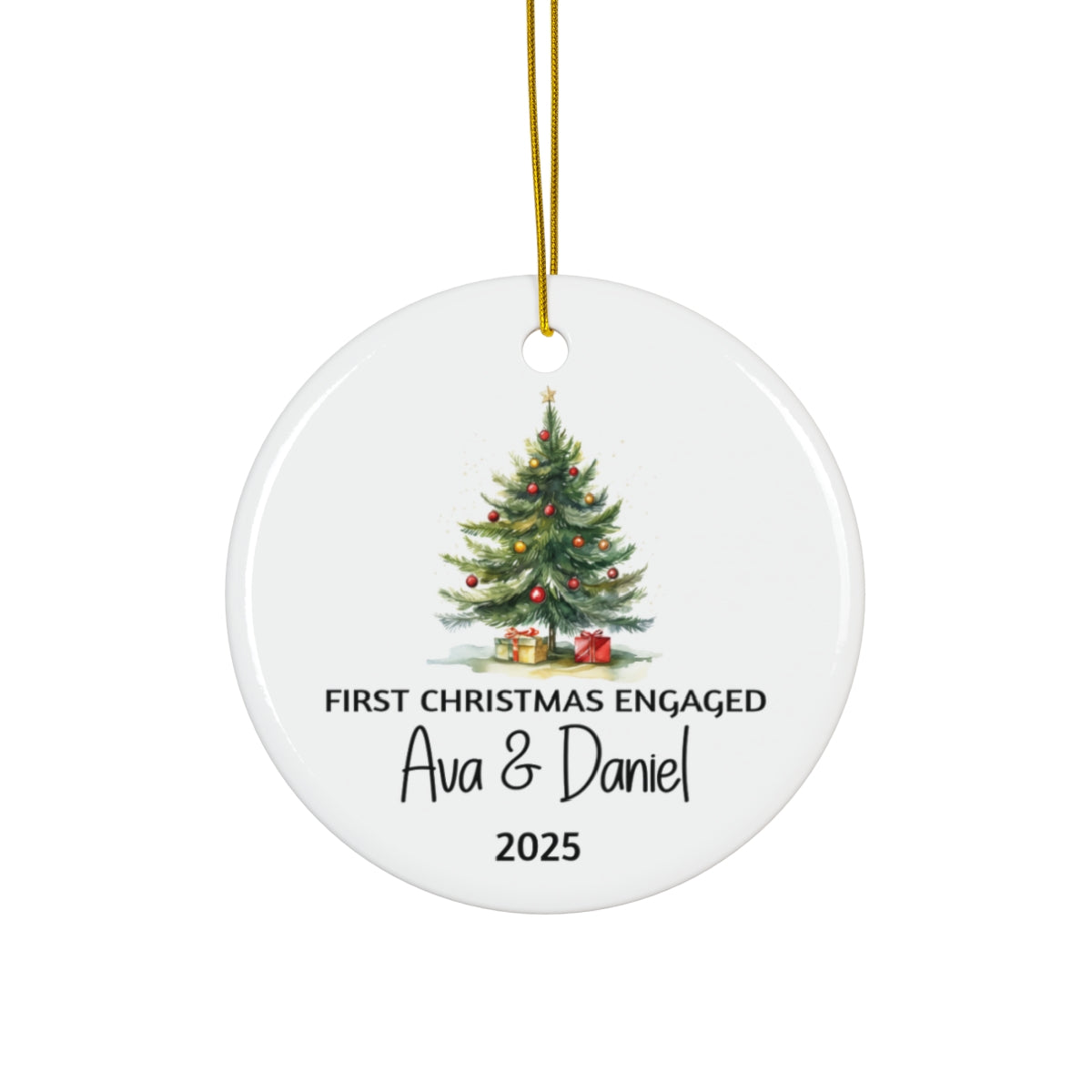 Personalized Tree Engaged Ornament
