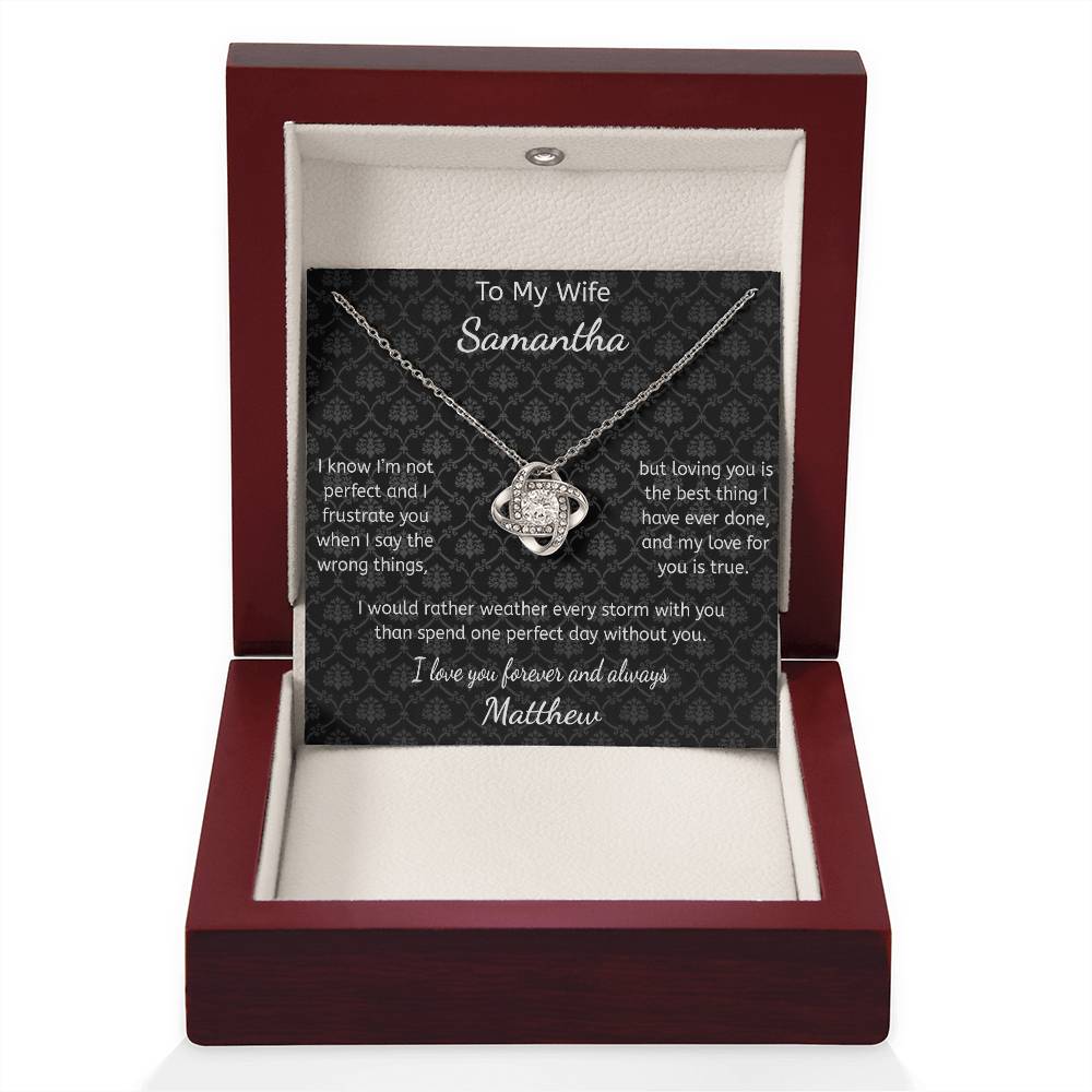 Personalized Forever Love Necklace for Wife Anniversary Gift