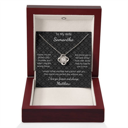 Personalized Forever Love Necklace for Wife Anniversary Gift