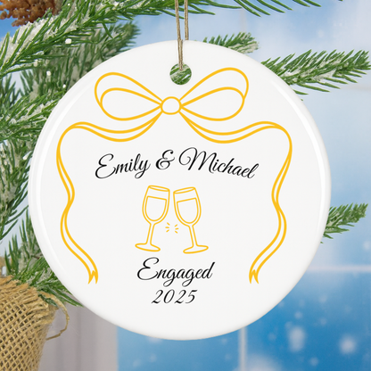 Engaged Personalized Ornament